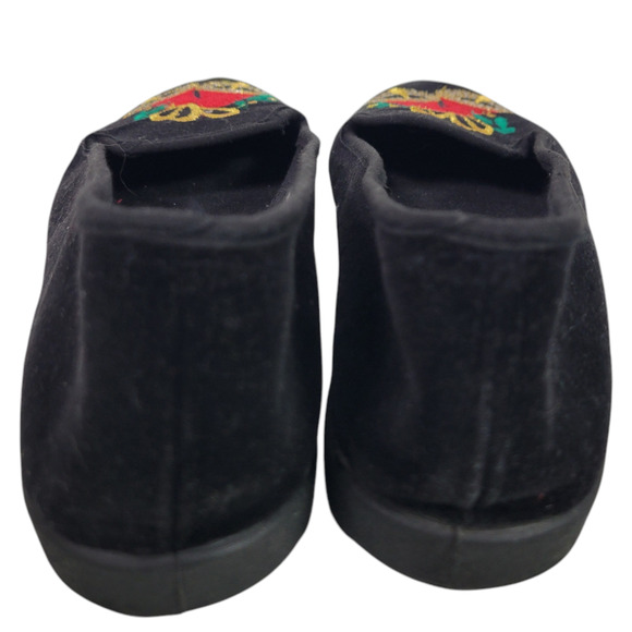 Christmas Bells Flats Black Velvet Velour Loafers Festive Holiday XMas Shoes 8 - Picture 5 of 12